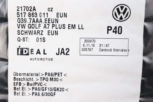 Gulvmatte sett til VW Golf Sportsvan 2014-2018 (VAG|517 863 011|)