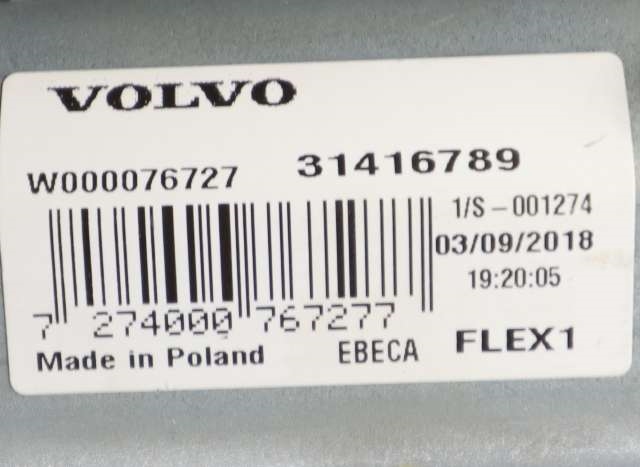 Viskermotor bakrute til Volvo XC60 2017-->> (Type II)  (VOLVO|31416789|)