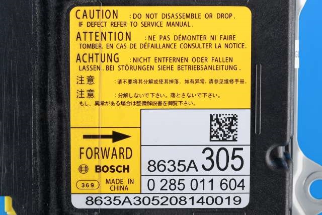 Styreenhet airbag hovedsensor til Mitsubishi Outlander 2015-->> (Type III, Fase 2)  (BOSCH|0 285 011 604|8635A305|)