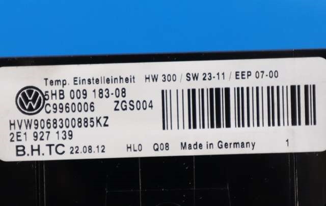Varmeapparat betjening til VW Crafter 2011-2016 (Type I, Fase 2)  (HELLA|5HB 009 183-08|906 830 08 85|)