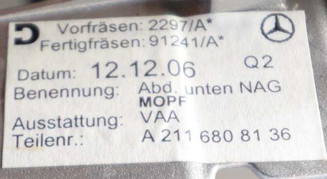 Dashbord diverse til Mercedes E-Klasse 2006-2009 (Fase 2) (W211) (W211) (MERCEDES|A 211 680 81 36|)