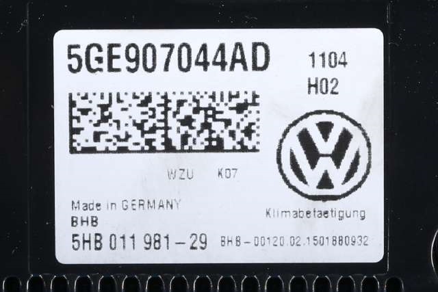 Varmeapparat betjening til VW e-Golf 2014-2017 (Fase 1)  (VAG|5GE 907 044 AD|)