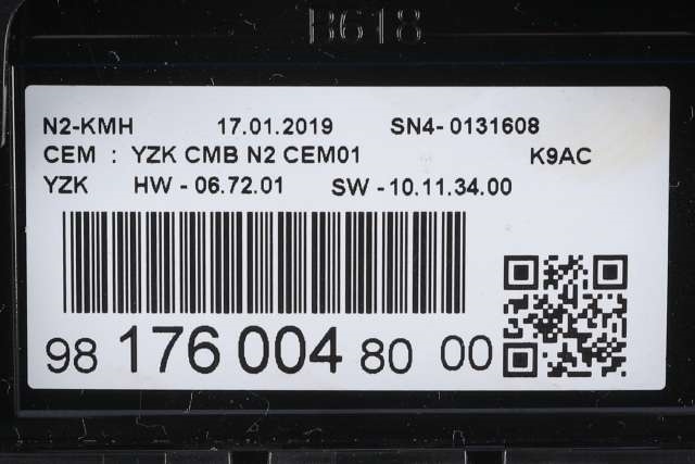 Instrumentpanel til Citroën Berlingo 2019-->> (Type III)  (CITROEN|98 176004 80|)