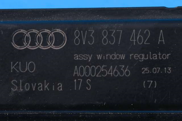 Ruteheis høyre foran til Audi A3 2012-2016 (Type III, Fase 1)  (VAG|8V3 837 462 A|)