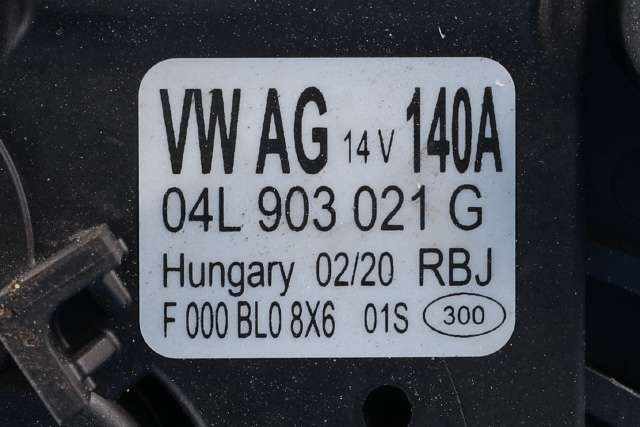 Dynamo diesel til Škoda Octavia 2017-2020 (Type III, Fase 2) (BOSCH|F 000 BL0 8X6|04L 903 021 G. 14 VOLT - 140 AMP|)