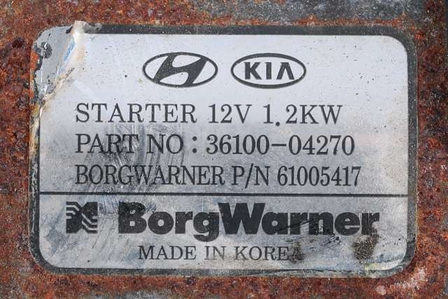 Starter til Hyundai i20 2015-2020 (Type II) (HYUNDAI|36100-04270|)