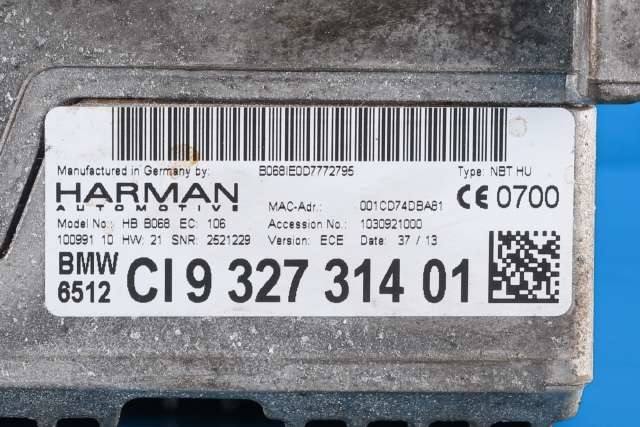 Bilstereo navigasjon til BMW 1-Serie 2011-2015 (Fase 1) (F20/F21) (F20/F21) (BMW|9 327 314|)