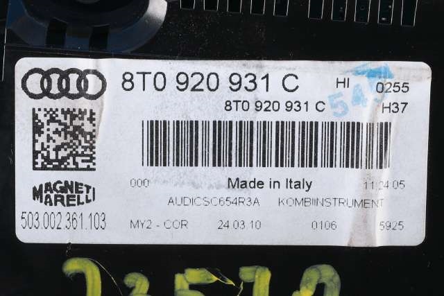Instrumentpanel til Audi A5 2007-2016 (Type I) (VAG|8T0 920 931 C|)