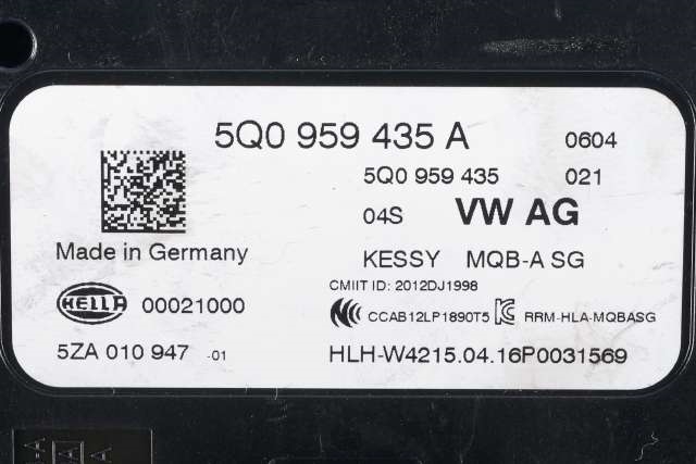 Styreenhet nøkkelfri/keyless til VW Golf VII 2012-2017 (Fase 1)  (HELLA|5ZA 010 947-01|5Q0 959 435 A|)