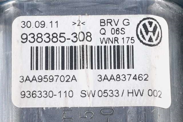 Ruteheis, kun motor, høyre foran til VW Passat 2011-2015 (B7) (B7) (VAG|3AA 959 702 A|)
