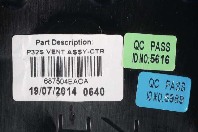 Dashbord friskluftdyse midtkonsoll til Nissan Qashqai 2014-2021 (Type II)  (NISSAN|68750-4EA0A|)