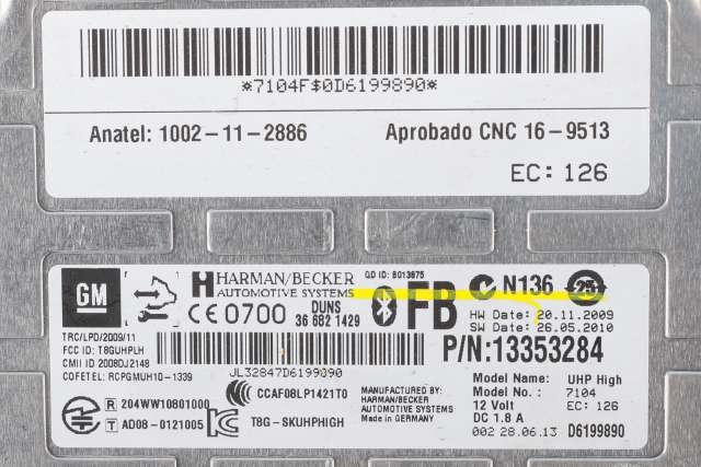 Styreenhet bluetooth til Opel Astra J 2010-2015  (GM|13 353 284|)