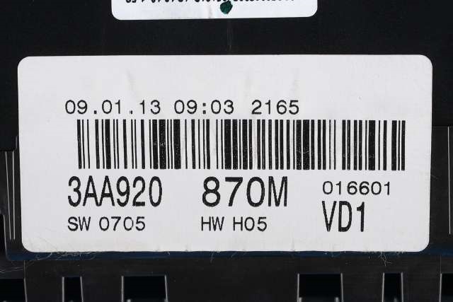 Instrumentpanel til VW Passat 2011-2015 (B7) (B7) (VAG|3AA 920 870 M|)