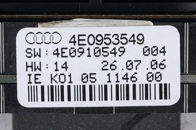 Bryter combi til Audi A8 2003-2010 (Type II)  (VAG|4E0 953 549|)