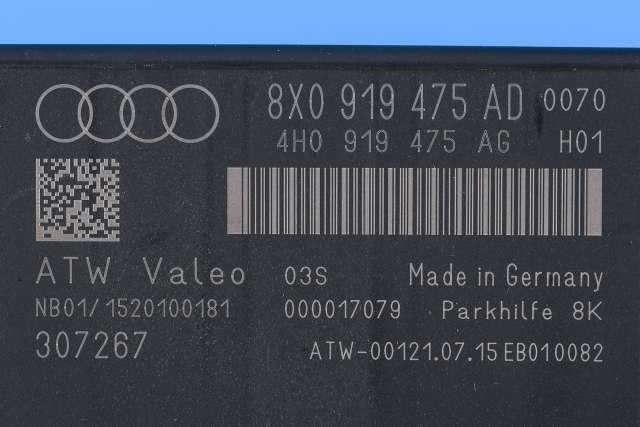 Styreenhet parkering til Audi Q3 2015-2018 (Type I, Fase 2)  (VAG|8X0 919 475 AD|)