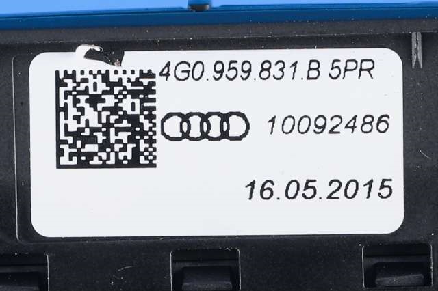 Bryter baklukeåpner til Audi Q3 2015-2018 (Type I, Fase 2)  (VAG|4G0 959 831 B|)