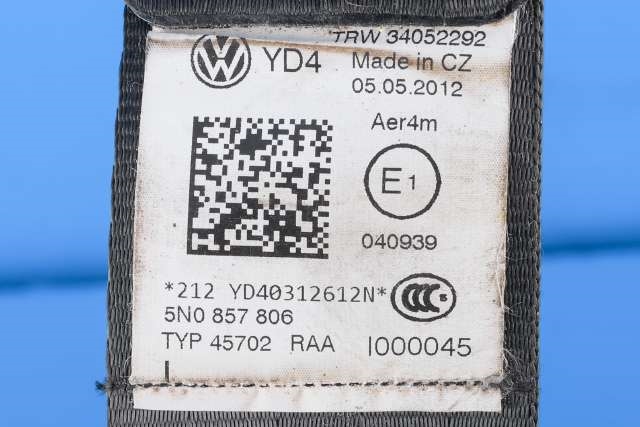 Sikkerhetsbelte bak høyre til VW Tiguan 2011-2016 (Type I, Fase 2)  (VAG|5N0 857 806|)
