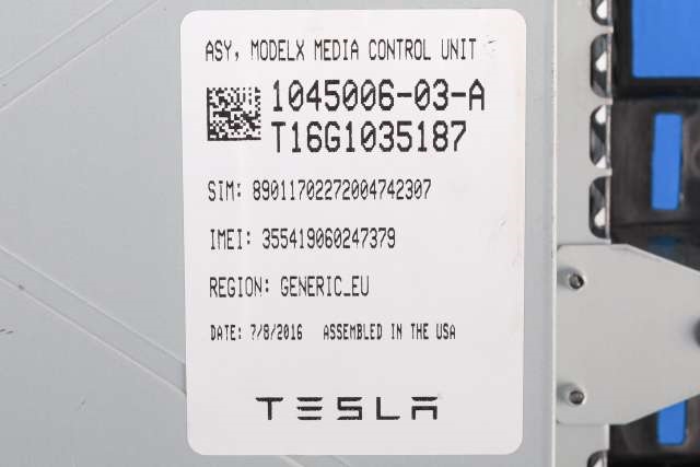 Multimedia display (MCU - Media Controller Unit) til Tesla Model X 2016-->> (TESLA|1045006-03-A|)