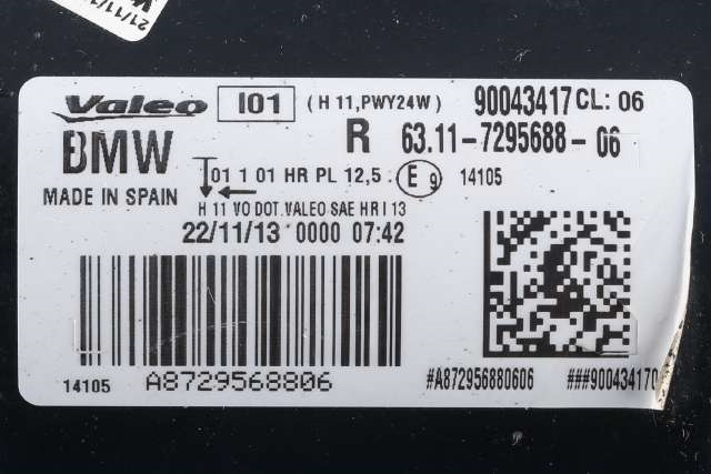 Tåkelykt høyre foran til BMW i3 2013-2022  (BMW|63.11-7 295 688|)