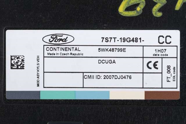Styreenhet sentrallås til Ford S-Max 2010-2015 (Type I, Fase 2)  (FORD|7S7T-19G481-CC|)
