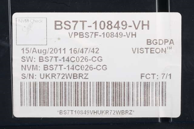 Instrumentpanel til Ford S-Max 2010-2015 (Type I, Fase 2)  (FORD|BS7T-10849-VH|)