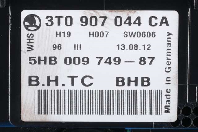 Varmeapparat betjening til Škoda Octavia 2009-2013 (Type II, Fase 2)  (HELLA|5HB 009 749-87|3T0 907 044 CA|)