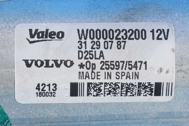 Viskermotor bakrute til Volvo V70 2014-2016 (Type III, Fase 2)  (VOLVO|31290787|)