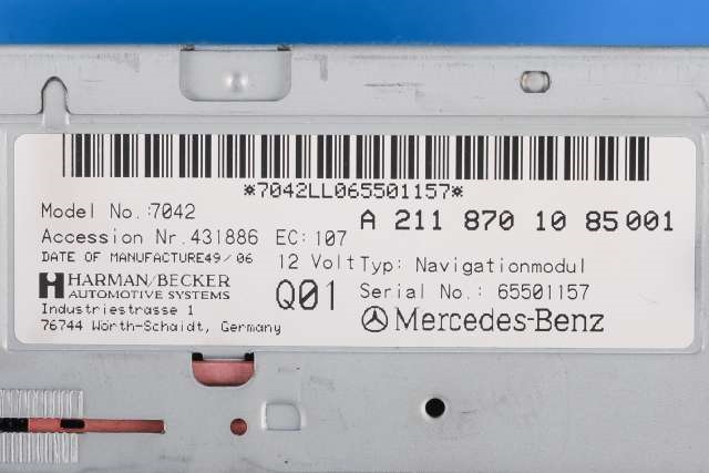 Bilstereo navigasjon spiller til Mercedes E-Klasse 2006-2009 (Fase 2) (W211) (W211) (MERCEDES|A 211 870 10 85|)