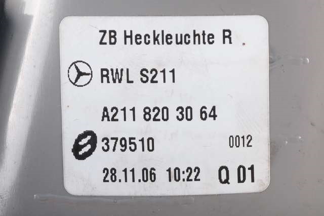 Baklykt høyre indre til Mercedes E-Klasse 2006-2009 (Fase 2) (W211) (W211) (MERCEDES|A 211 820 30 64|)
