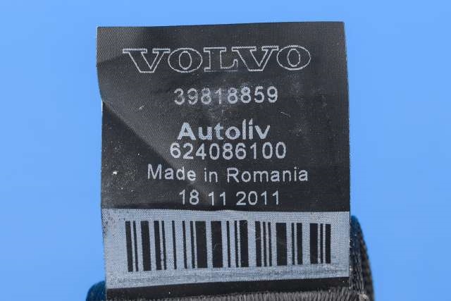 Sikkerhetsbelte bak høyre til Volvo V60 2010-2013 (Type I, Fase 1) (VOLVO|39818859|)