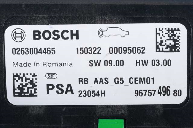 Styreenhet parkering til Peugeot 308 2013-2021 (Type II)  (BOSCH|0 263 004 465|96 757496 80|)