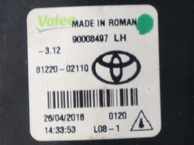 Tåkelykt venstre foran til Toyota Auris 2015-2019 (Type II, Fase 2)  (TOYOTA|81220-02110|)