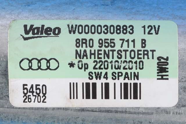 Viskermotor bakrute til Audi Q5 2008-2012 (Type I, Fase 1)  (VAG|8R0 955 711 B|)