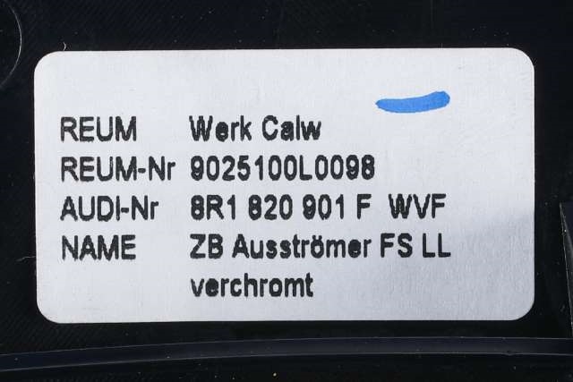 Dashbord friskluftdyse venstre til Audi Q5 2008-2012 (Type I, Fase 1)  (VAG|8R1 820 901 F|)