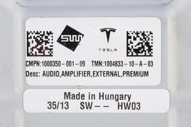 Bilstereo forsterker til Tesla Model S 2013-2016 (Fase 1)  (TESLA|1004833-10-A|)