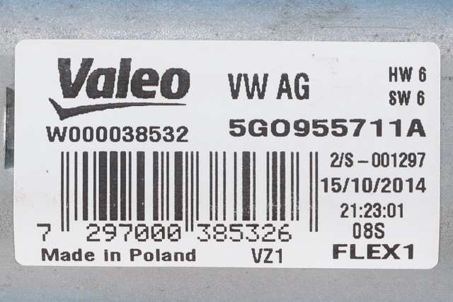 Viskermotor bakrute til VW Golf VII 2012-2017 (Fase 1)  (VAG|5G0 955 711 A|)
