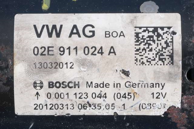 Starter diesel til VW Caddy 2010-2015 (Type III, Fase 2)  (BOSCH|0 001 123 044|02E 911 024 A|)