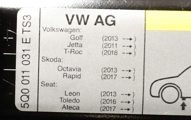 Jekk original til VW T-Roc 2017-->>  (VAG|5Q0 011 031 E|)