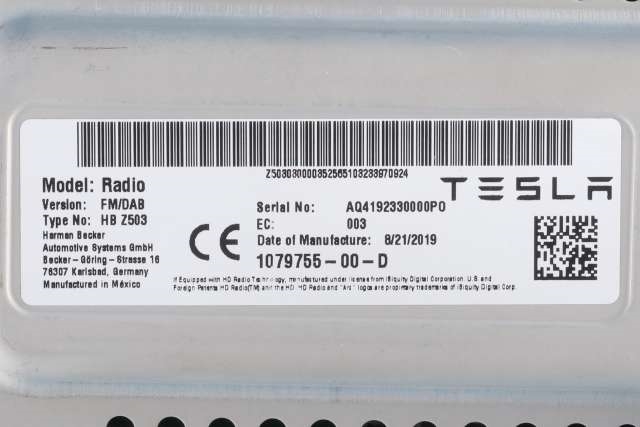 Bilstereo diverse til Tesla Model 3 2018-2023 (Fase 1) (TESLA|1079755-00-D|)