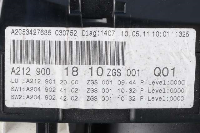 Instrumentpanel til Mercedes E-Klasse 2009-2013 (Fase 1) (W212) (W212) (MERCEDES|A 212 900 18 10|)