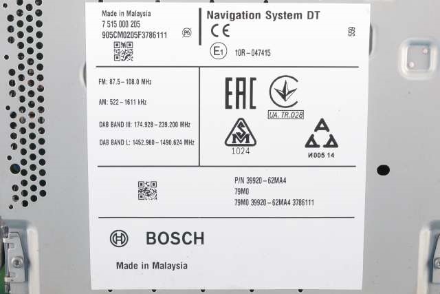 Bilstereo navigasjon til Suzuki SX4 S-CROSS 2013-->> (Type II) (SUZUKI|39920-62MA4|)