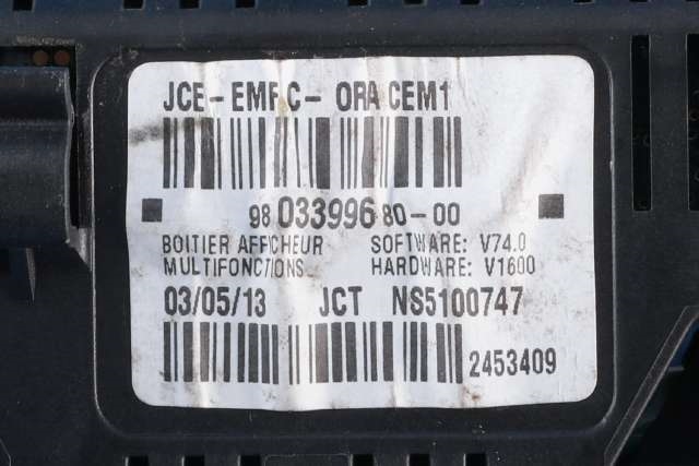Instrument kjørecomputer til Peugeot Expert 2007-2016 (Type II)  (PEUGEOT|98 033996 80|)