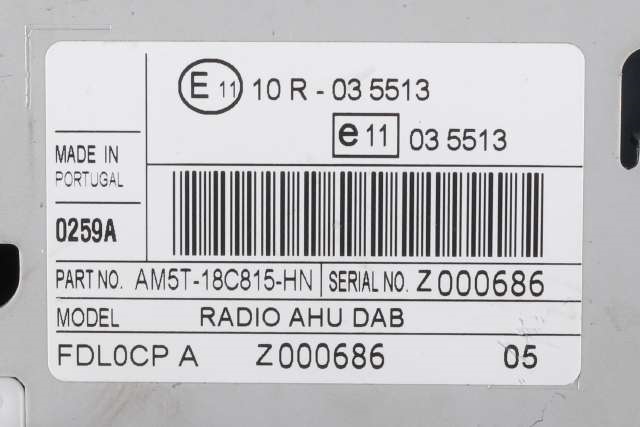 Bilstereo, med DAB til Ford Fiesta 2013-2017 (Type VI, Fase 2)  (FORD|AM5T-18C815-HN|)