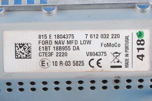 Bilstereo navigasjon skjerm til Ford Fiesta 2013-2017 (Type VI, Fase 2) (FORD|E1BT-18B955-DA|)