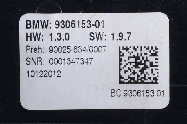 Varmeapparat betjening til BMW 5-Serie 2010-2017 (F10/F11) (F10/F11) (BMW|9 306 153|)