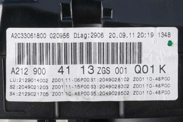 Instrumentpanel til Mercedes E-Klasse 2009-2013 (Fase 1) (W212) (W212) (MERCEDES|A 212 900 41 13|)