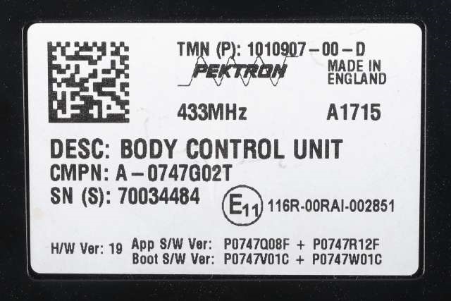 Styreenhet comfort (BCM) til Tesla Model S 2013-2016 (Fase 1)  (TESLA|1010907-00-D|)