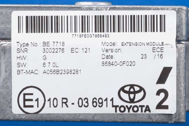 Bilstereo navigasjon til Toyota Auris 2015-2019 (Type II, Fase 2)  (TOYOTA|86840-0F020|)