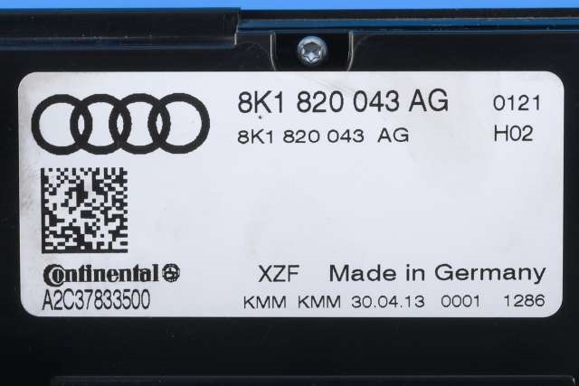 Varmeapparat betjening til Audi A4 2007-2014 (Type IV) (B8) (B8) (VAG|8K1 820 043 AG|)