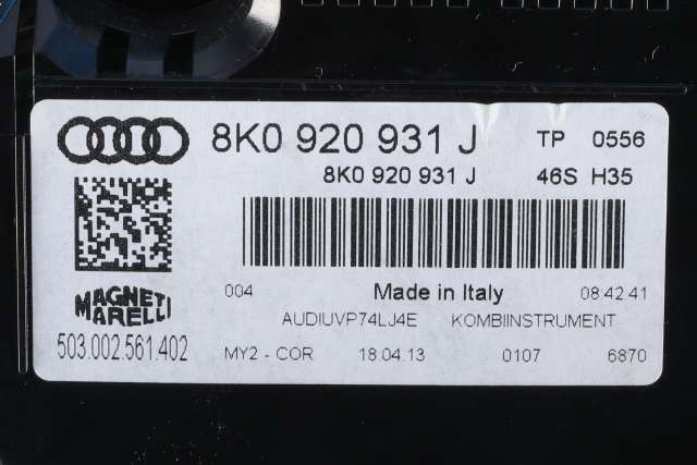 Instrumentpanel til Audi A4 2007-2014 (Type IV) (B8) (B8) (VAG|8K0 920 931 J|)